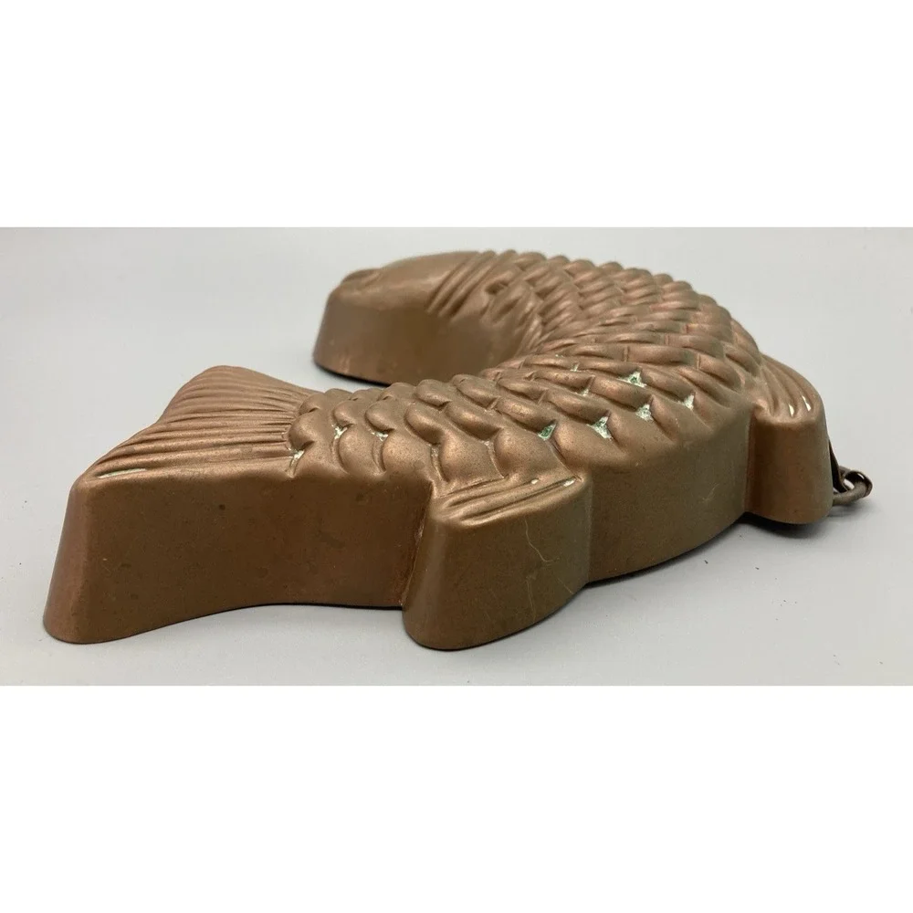 Vintage copper leaping fish mold Germany ?  7  1/2